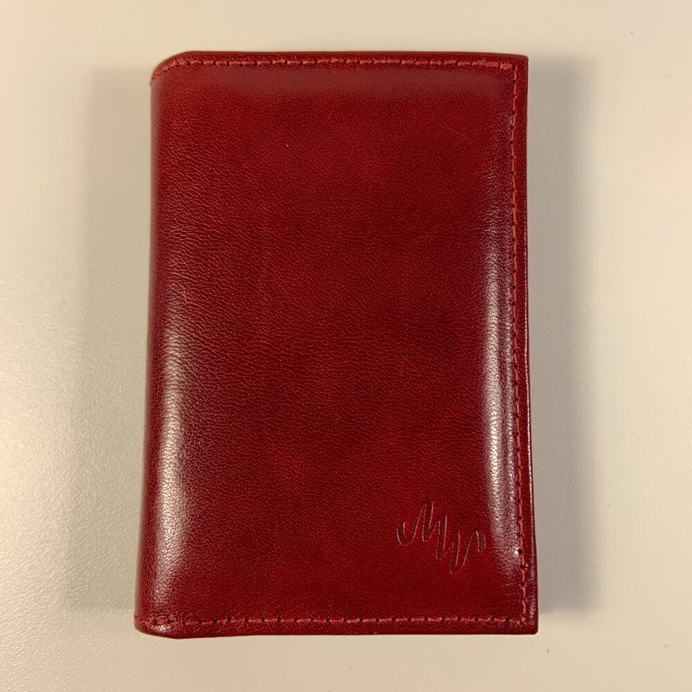 Vintage Monsac Leather Card Holder Wallet SLG Red Scarlet Small Leather Good